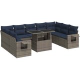  10-dijelni set vrtnih sofa poliratan i bagrem s jastucima sivi | Eponuda.ba