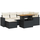 vidaXL 7-dijelni set vrtnih sofa od poliratana s jastucima crni | shoptok.hr