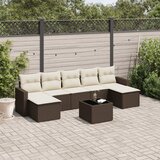  8-dijelni set vrtnih sofa s jastucima smeđi od poliratana | shoptok.hr