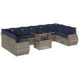  11-dijelni vrtni set s jastucima, sivi poliratan | shoptok.hr