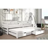 Drveni dečiji krevet senso sa dodatnim krevetom i fiokom - beli - 180*80 cm