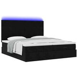  Otomanski okvir kreveta s madracima crni 200x200cm baršunasti | shoptok.hr