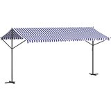 Samostojeća tenda plavo-bijela 500 x 300 cm od tkanine i čelika | shoptok.hr