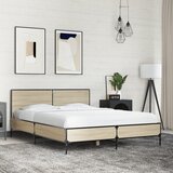 Maison Chic Posteljni okvir - Dvoposteljna postelja - Zakonska postelja sonoma hrast 140x200 cm inž. les in kovina-J15374, (21772992) | Shoptok.si