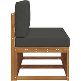  2 Komad Srednja sofa za van Čvrsto drvo akacije Prirodna - Prirodno i antracit 2x srednja | shoptok.hr