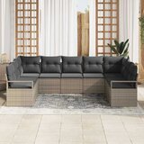  Sjedeća garnitura za vrt 7 kom. Siva poliratan 289 x 122 x 85 cm | Shoptok.si