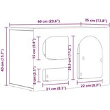 TV omarica Siva Sonoma 60 x 35 x 40 cm Konstruiran les, (5000112958) | Shoptok.si