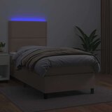  Krevet box spring madrac LED cappuccino 90x200cm umjetna koža | shoptok.hr