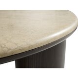 Unique Furniture Okrogla klubska mizica z marmorno mizno plo&amp;scaron;čo v temni naravni barvi &amp;oslash; 90 cm Piazze &amp;ndash; Slike