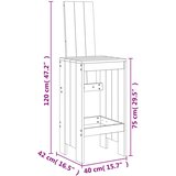  Barski stolci 2 kom boja meda 40 x 42 x 120 cm masivna borovina | shoptok.hr