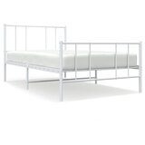 Metalni okvir kreveta uzglavlje i podnožje bijeli 90x190 cm | shoptok.hr