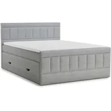 Sivi boxspring krevet s prostorom za odlaganje 200x200 cm Caya –