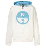 North Sails dječja bijela majica s kapuljačom na patentni zatvarač | shoptok.hr