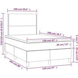  Krevet box spring s madracem LED smeđesivi 120 x 200 cm tkanina | shoptok.hr