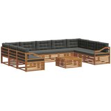  Set vanjskih sofa 10 kom. Prirodna i antracit | shoptok.hr