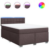 vidaXL Box spring postelja z vzmetnico temno rjava 160x200 cm blago, (21309971) | Shoptok.si