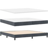 vidaXL Postelja s pomičnim podom in vzmetnico Temno siva 200x200 cm Žamet | Shoptok.si