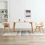 vidaXL Jedilni stoli 2 kosa krem ukrivljen les in umetno usnje | Shoptok.si