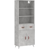Maison Chic Visoka Komoda - Predalnik betonsko siva 69,5x34x180 cm inženirski les, (21722152) Cene