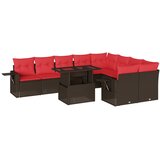 vidaXL 10-delni vrtni komplet sedežnih garnitur z blazinami rjav poli ratan, (5000334702) | Shoptok.si