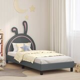 Krevet za djecu s uzglavljem Svjetlosiva 90 x 190 cm PU Cijene