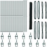 vidaXL Šesterokotna Ograja Zeleno 1,6x100 m Jeklo, Ograjni Stolpci z Osnovnimi Plati 13 kos Ø32mm 88,5cm Galvanizirano Jeklo | Shoptok.si