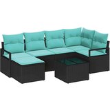  Kavčna garnitura z blazino 7 pcs Črna poli ratan, (5000153456) | Shoptok.si