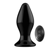 Chrystalino Stretchy Glass Vibrator with Suction Cup and Remote Rechargeable 10 Speed Black | shoptok.hr