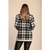 Fenzy mehak pulover s karo potiskom, črno-bež | Shoptok.si