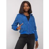 Fashion Hunters Ladies' dark blue quilted jacket Cene
