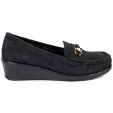 Shelvt Black wedge shoes with decoration Cene