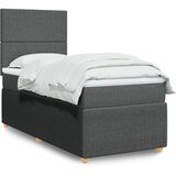 vidaXL Box spring postelja z vzmetnico temno siva 100x200 cm blago | Shoptok.si