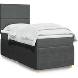 vidaXL Krevet s oprugama i madracem tamnosivi 100 x 200 cm od tkanine | shoptok.hr