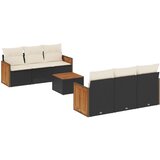  The Living Store Vrtna sedežna garnitura 7-delna z blazinami črn poli ratan - Vrtna Sedežna Garniture, (21455386) | Shoptok.si