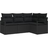  Set sofe 4 kom. Crna poliratan 177 x 122 x 85 cm | shoptok.hr