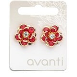 AVANTI Minđuše u Obliku Cveta Crveni Kamencici│ │ Ecobeauty Cene