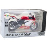 SPORTS Motorcycle Metal Red White Lights Sounds 1:12 | Shoptok.si