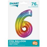  Balon iz folije v barvah mavrice, 76 cm - številka 6 | Shoptok.si