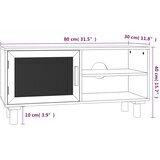 TV ormarić bijeli 80x30x40 cm od borovine i prirodnog ratana | shoptok.hr