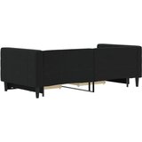  Dnevni krevet na razvlačenje s ladicama crni 90 x 190 cm baršun | shoptok.hr