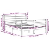 vidaXL Okvir kreveta s uzglavljem 140 x 190 cm od masivne borovine | shoptok.hr