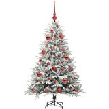 vidaXL Umjetna predsvetljena božićna jelka s kompletom kroglica Zelena | Shoptok.si