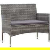 Maison Chic Seti vrtnega pohištva - Vrtna garnitura - Vrtni pohištvo set z blazinami 4-delna poli ratan siva, (21796729) | Shoptok.si