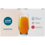 Altom design Dijamantne Čaše za Sok i Vodu, 360 ml, Set od 6 Komada | shoptok.hr