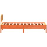  Okvir kreveta s uzglavljem voštano smeđi 90x200 cm od borovine | shoptok.hr