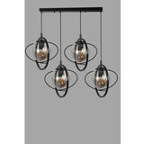 Opviq nepal 4 Lü Sıralı siyah Füme Camlı Sarkıt blackfume chandelier | ePonuda.com