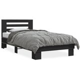 vidaXL Okvir kreveta crni 90 x 200 cm konstruirano drvo i metal Cijene