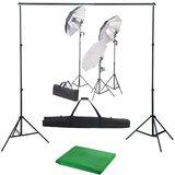 vidaXL Fotografski studijski komplet s svetilkami in ozadjem Cene