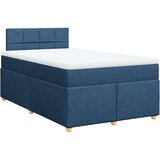 vidaXL Box spring postelja z vzmetnico modra 120x190 cm blago, (21307888) | Shoptok.si