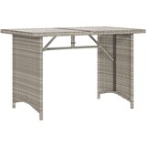 vidaXL Vrtni stol sa staklenom pločom sivi 110x68x70 cm od poliratana | shoptok.hr